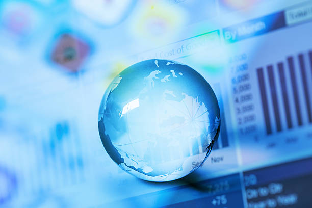 istock histogram report with crystal global ball 544991262