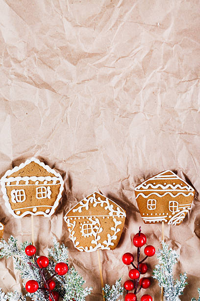 Christmas cookies at paper background