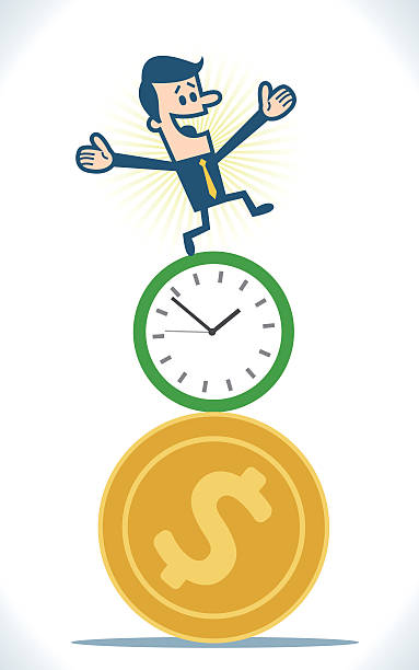 istock Businessman stand on money and time 544992650