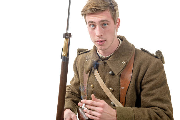 istock 40s french soldier with cigarette 544994644