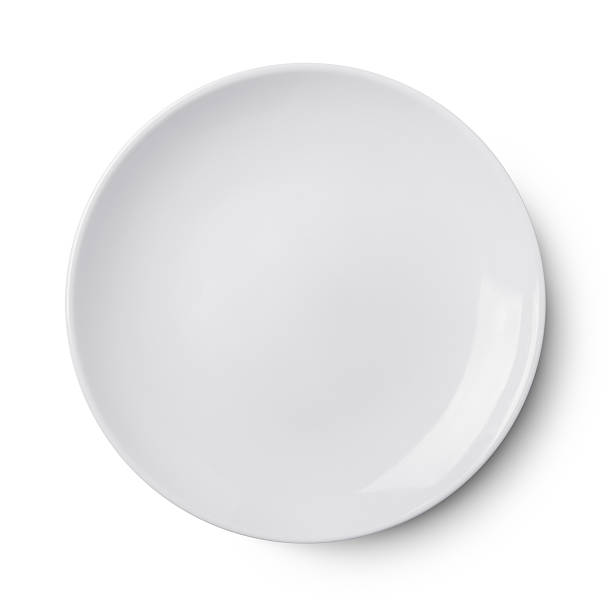 istock Simple white circular porcelain plate 544994650