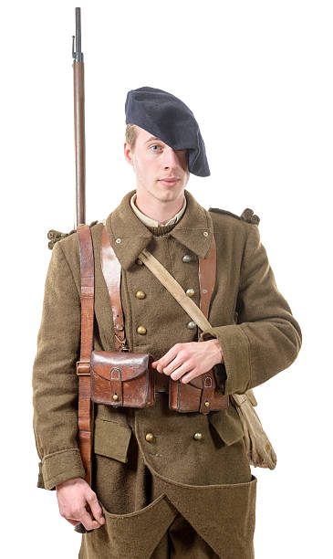 istock 40s french soldier,  front view 544995052