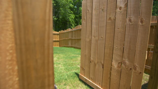 New Fence Gate Opens to Reveal Backyard