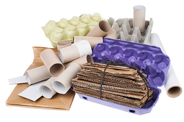 istock Recyclable cardboard waste isolated on white 545081700