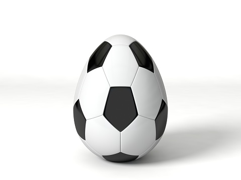 easter egg shaped soccer ball. isolated on white.