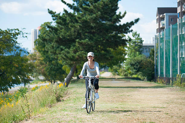istock Woman riding a bicycle 545087034
