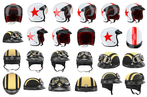 Establecer cascos de motocicleta photo
