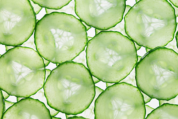 istock Cucumber slices. Pattern. Food background. 545088326