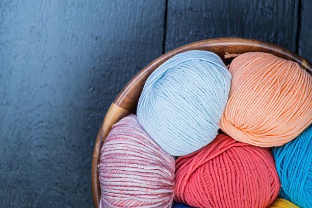 istock Colorful knitting yarn balls in basket 545089466