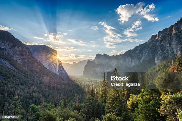 Sunrise At Yosemite National Park Stock Photo - Download Image Now - Mountain, California, Forest