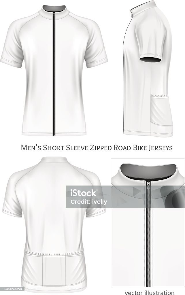 Short Sleeve Cycling Jersey For Men Stock Illustration - Download Image Now  - Cycling, Sports Jersey, Jersey Fabric - iStock