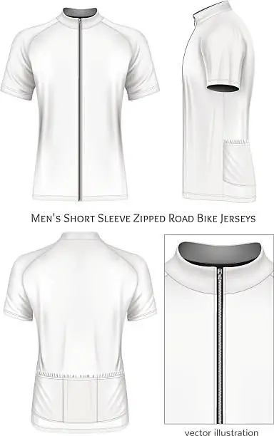 Vector illustration of Short sleeve cycling jersey for men.