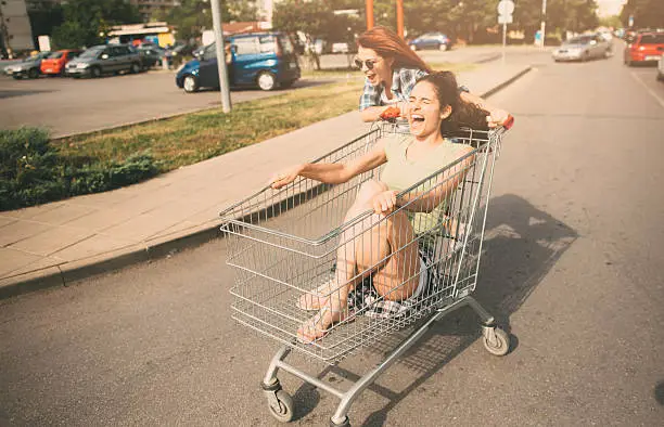 Photo of Racing with a shopping cart