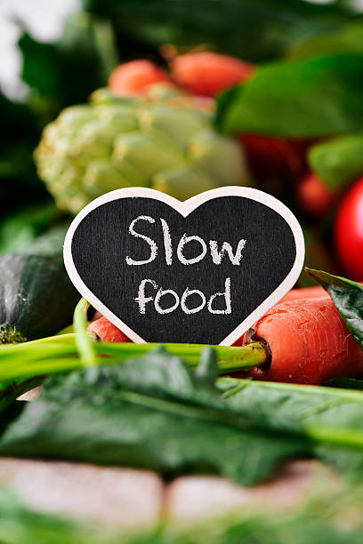istock raw vegetables and text slow food 545094404