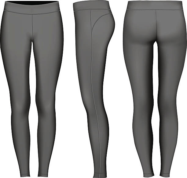 Women full length tights. Women full length compression tights. Fully editable handmade mesh. Vector illustration. leggings stock illustrations