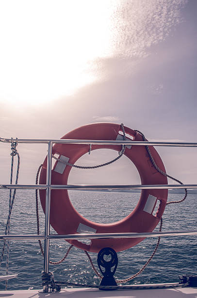 istock HDR tone effect of Life preserver on sailing yacht 545097310
