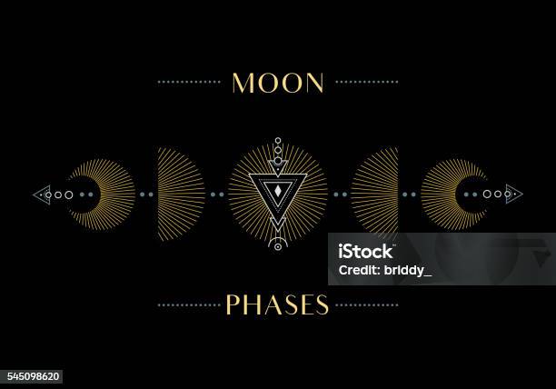 The Phases Of The Moon Stock Illustration - Download Image Now - Moon, Planetary Moon, Abstract