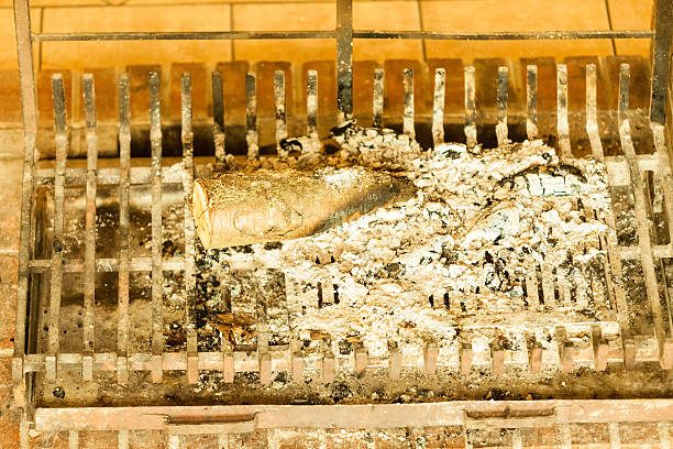 istock Closeup of fireplace fire ash. 545099698