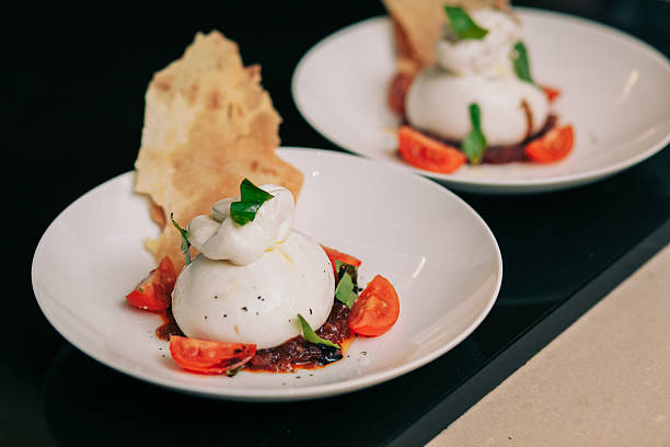 istock Burrata mozzarella with tomato tartare 545100222