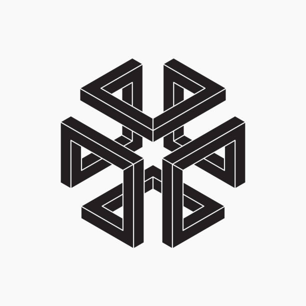 Impossible shape. Cube Vector illustration. Line design. EPS 10 esher stock illustrations