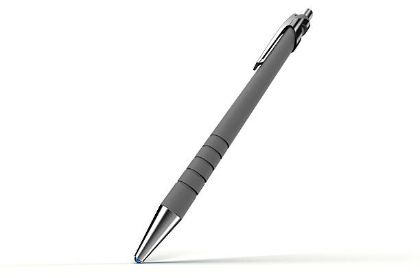 istock pen with rollerball on paper, isolated on white 545101684
