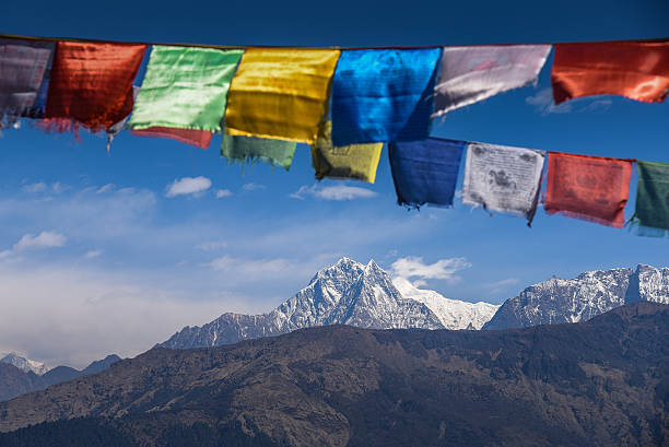 istock Mountain and Buddhist prayer flags in Nepal 545101936