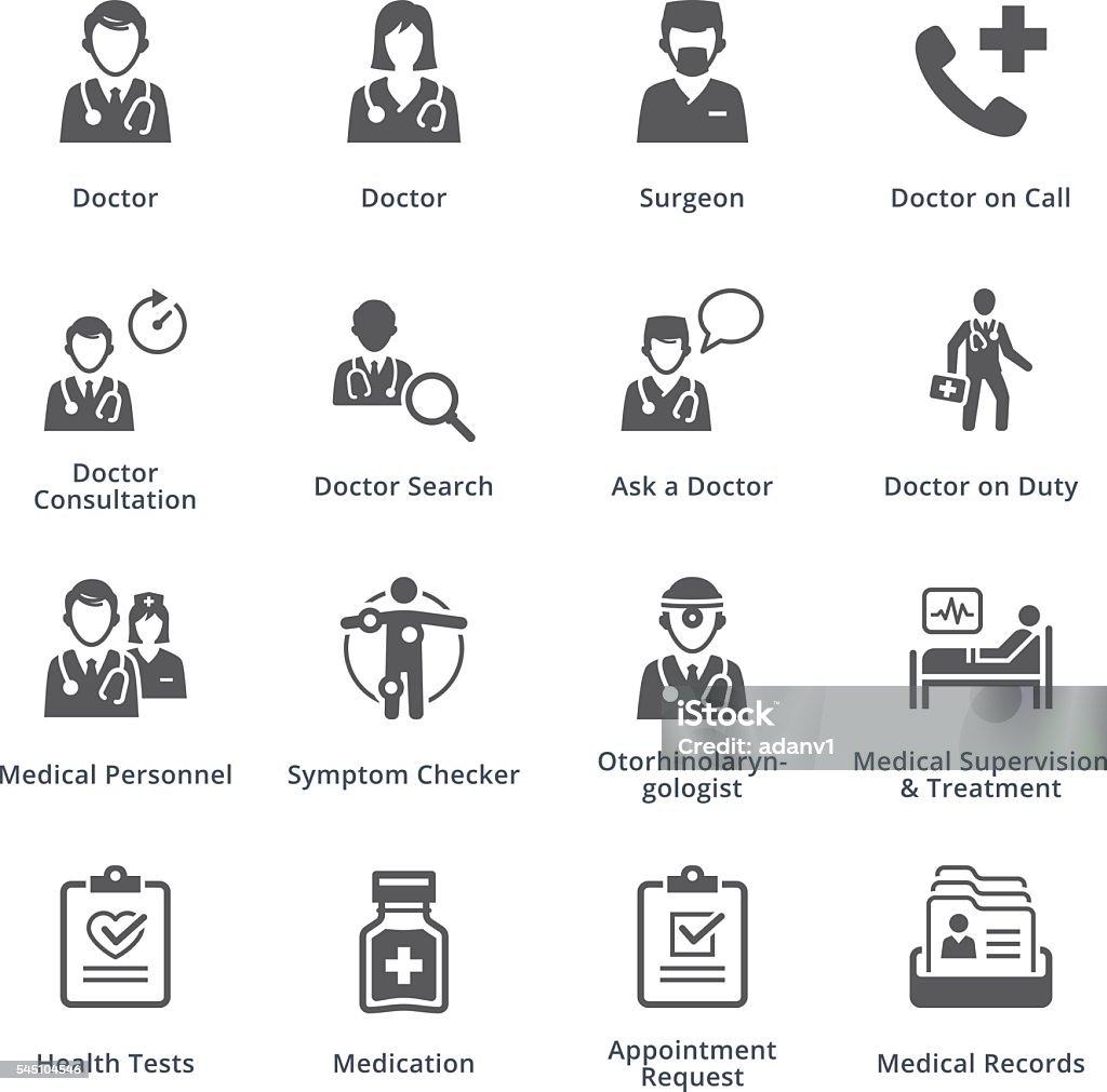 Medical Services Icons Set 3 - Black Series This set contains medical services icons that can be used for designing and developing websites, as well as printed materials and presentations. Icon Symbol stock vector