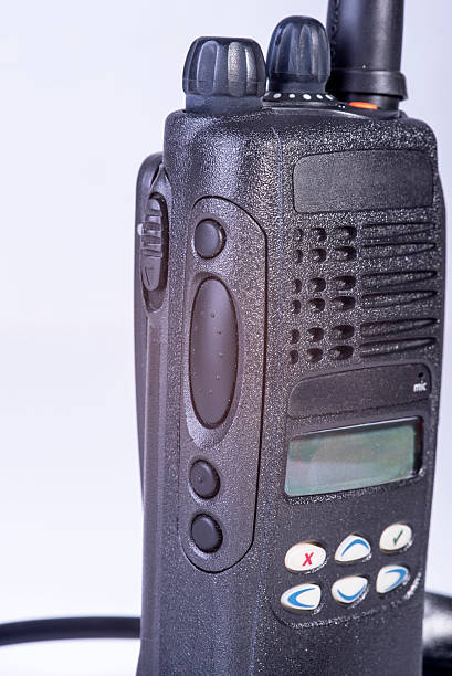 istock Black compact professional portable radio set. 545111138