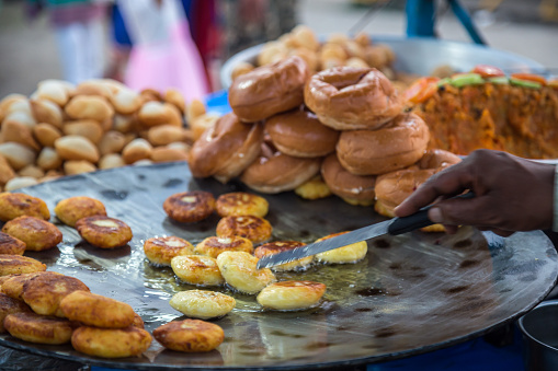 View of street food in delhi
