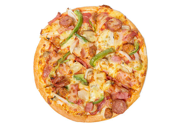 istock Pizza with sliced vegetables isolated on white 545114662
