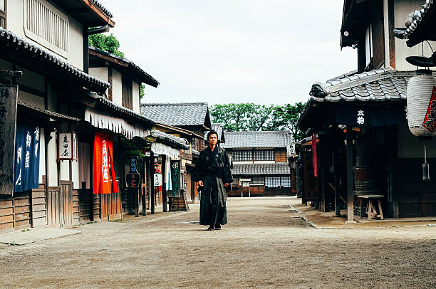 istock Samurai in traditional Japanese village 545114704