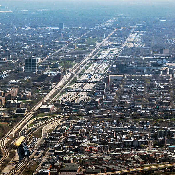 istock Aerial view to Chicago. 545117564