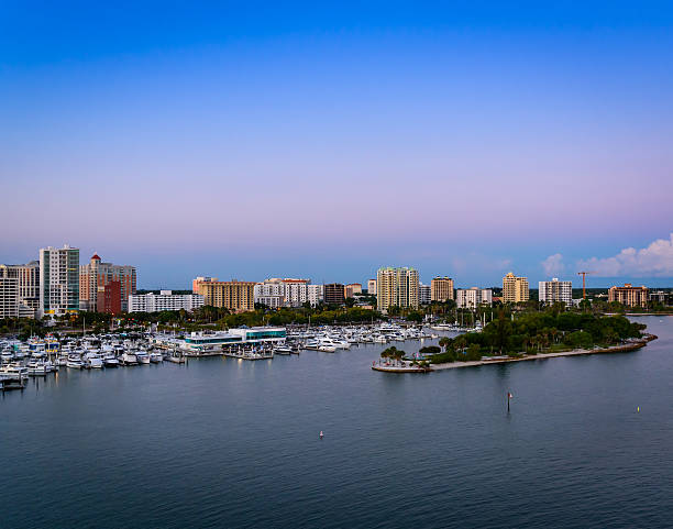 istock Twilight hour, downtown Sarasota marina and harbor 545118676