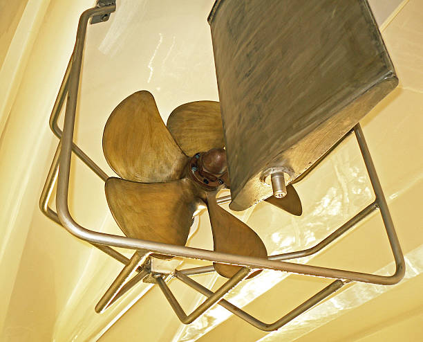 istock Propeller and rudder of a ship 545119536