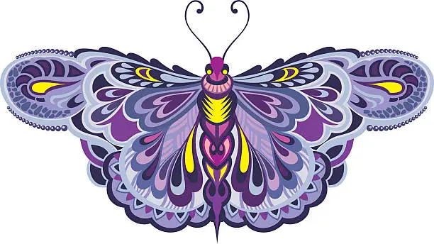 Vector illustration of Flying butterfly