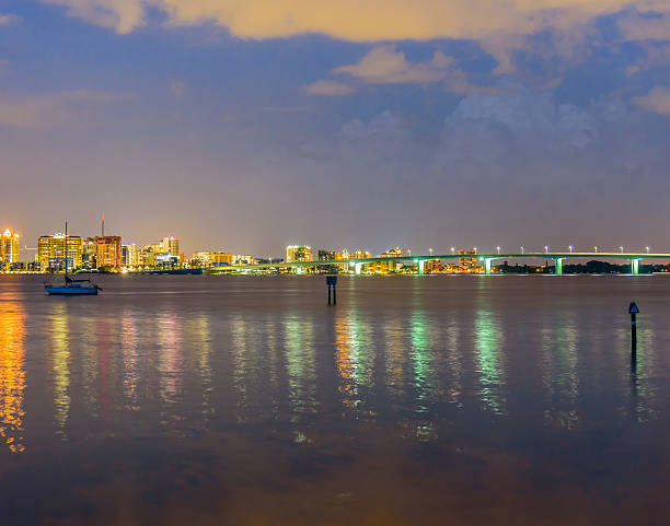 istock Sarasota at night with view of John Ringling bridge 545120800
