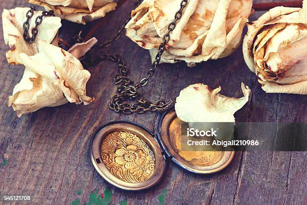Vintage Locket Close Up Stock Photo - Download Image Now - Locket, Necklace, Antique