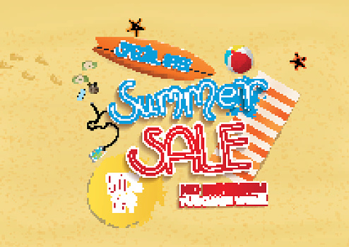 Summer sale background design with beach elements. Vector illustration