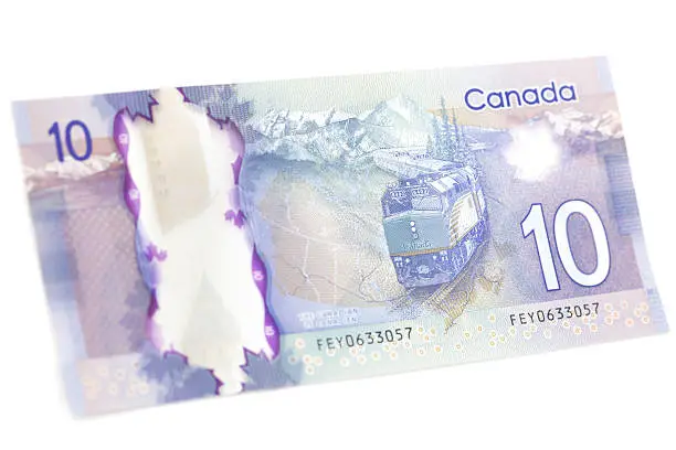 Photo of New Polymer Canadian Ten Dollar Bill - Back