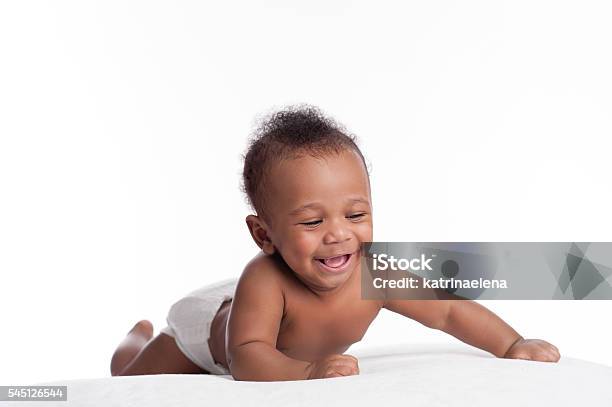 Foto de Sorrindo Bebê Menino e mais fotos de stock de Bebê - Bebê, Origem Africana, Afro-americano