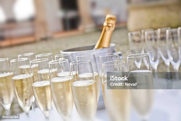 Glasses Stock Photo - Download Image Now - Champagne Flute, Party - Social Event, Bottle