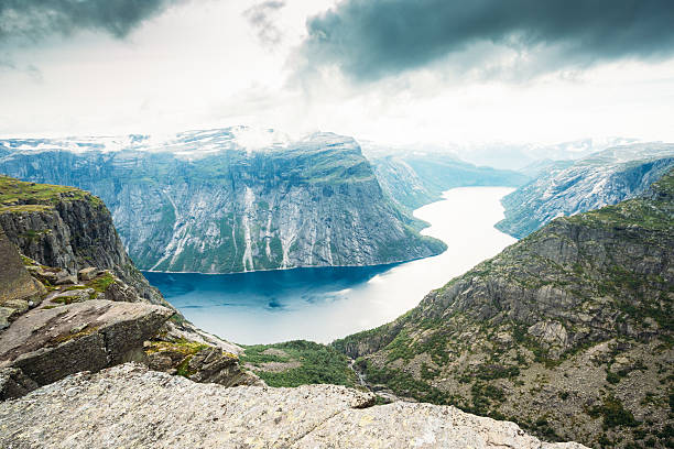 istock Scenic View From Rock Trolltunga - Troll Tongue In Norway 545127442