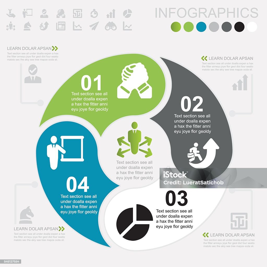 Business-Infografiken und Symbole/EPS10 - Lizenzfrei Vier Tiere Vektorgrafik