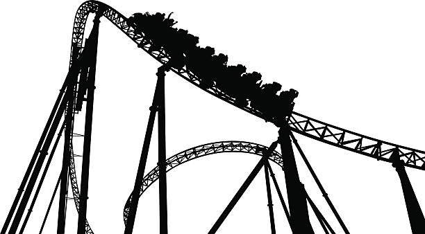 rollercoaster - lunapark treni stock illustrations