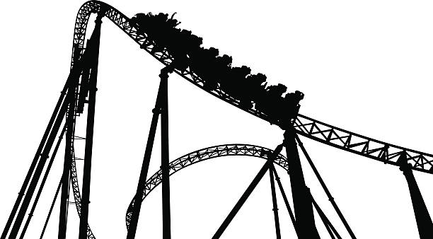 Rollercoaster Rollercoaster in the park on a white background rollercoaster stock illustrations