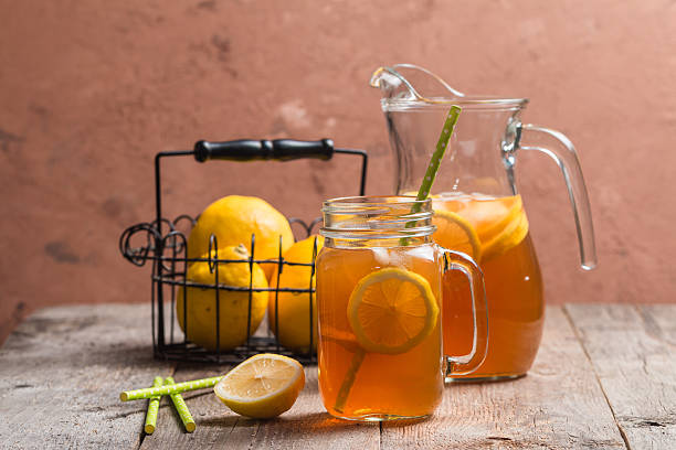 istock jar of lemon ice tea 545242936
