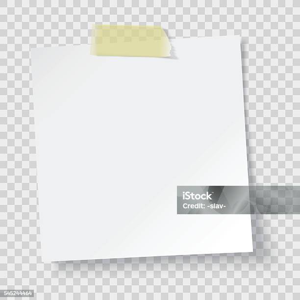 White Paper Reminder Stock Illustration - Download Image Now - Note Pad, Adhesive Note, Note - Message