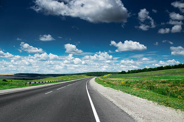 istock Empty asphalt road at daytime. Beautiful nature landscape 545245582