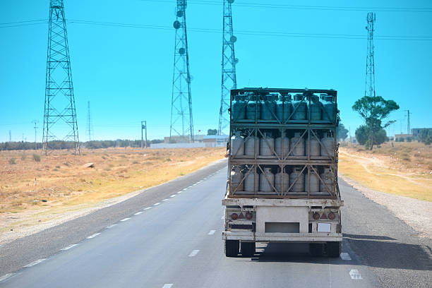 istock Truck with gas bottles 545245912