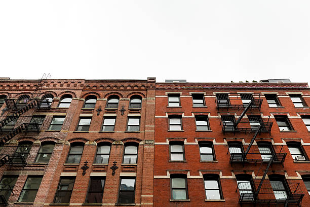 New York City apartment buildings stock photo